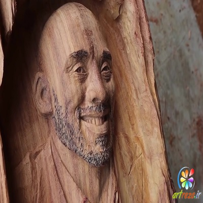 تندیس چهره چوبی