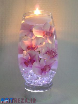 ساخت شمع با گل خشک